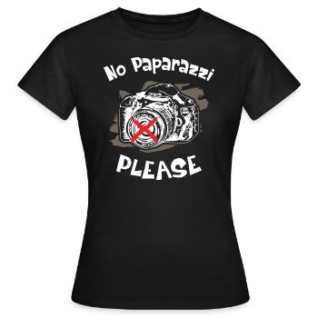 No Paparazzi Please No Photography - Frauen T-Shirt - Schwarz - Vorne - AI Model Female 172 dark (172cm)