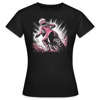 Damen Motocross. Frauen Motorrad Geschenk - Frauen T-Shirt - Schwarz - Vorne - AI Model Female 172 dark (172cm)