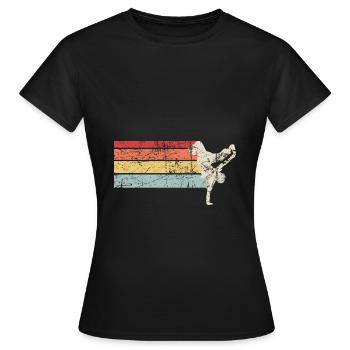Vêtements de break dance | Hip Hop Bboying Vintage - T-shirt Femme - noir - Devant - AI Model Female 172 dark (172cm)