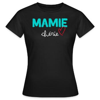 Mamie Je T'Aime Cadeau Pour ma Grand-Mère - T-shirt Femme - noir - Devant - AI Model Female 172 dark (172cm)