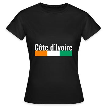 Côte d’Ivoire Côte d’Ivoire Drapeau ivoirien - T-shirt Femme - noir - Devant - AI Model Female 172 dark (172cm)