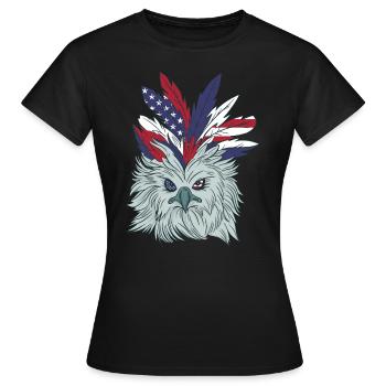 4th Of July America USA Independence Day Eagle - Frauen T-Shirt - Schwarz - Vorne - AI Model Female 172 dark (172cm)