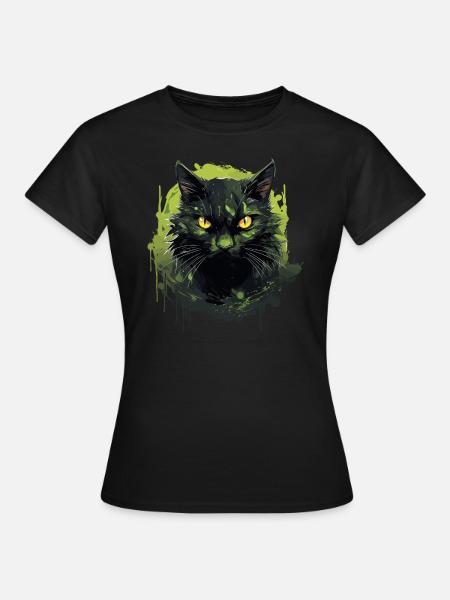Cooles Katzen Design - Frauen T-Shirt - Schwarz