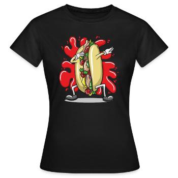 Tampon Sandwich - T-shirt Femme - noir - Devant - AI Model Female 172 dark (172cm)