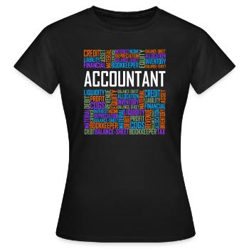 Accountant Words - Women's T-Shirt - black - Front - AI Model Female 172 dark (172cm)