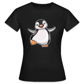 manchot - T-shirt Femme - noir - Devant - AI Model Female 172 dark (172cm)