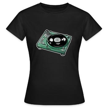 Disque vinyle - T-shirt Femme - noir - Devant - AI Model Female 172 dark (172cm)