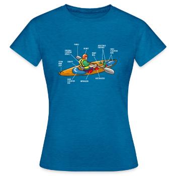 Kayak - Women's T-Shirt - antique blue sapphire heather - Front - AI Model Female 172 dark (172cm)