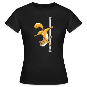 Pole Dancing Cat - T-shirt Femme - noir - Devant - AI Model Female 172 dark (172cm)