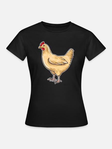 Huhn - Dame-T-shirt - sort