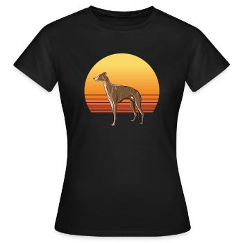 Windhund Sonne - Frauen T-Shirt - Schwarz - Vorne - AI Model Female 172 dark (172cm)