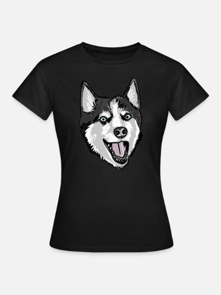 Husky drôle - T-shirt Femme - noir