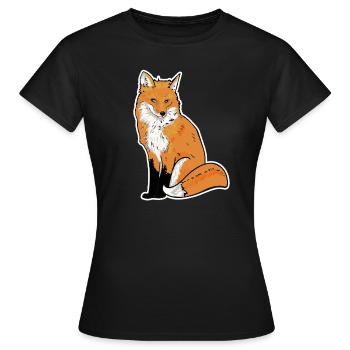 Illustration de renard - T-shirt Femme - noir - Devant - AI Model Female 172 dark (172cm)