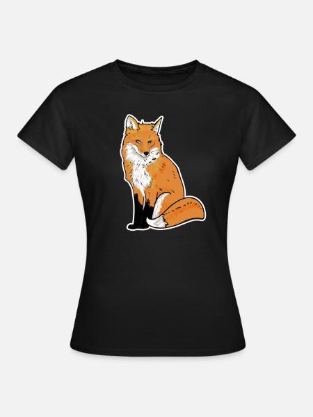 Fox Illustration - Frauen T-Shirt - Schwarz