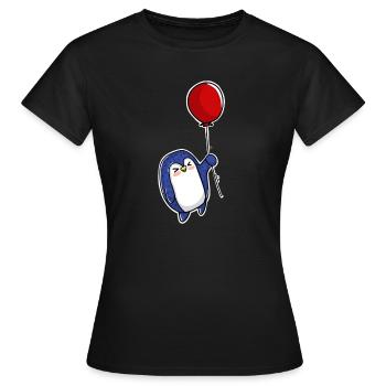 Pinguin Ballon - Frauen T-Shirt - Schwarz - Vorne - AI Model Female 172 dark (172cm)