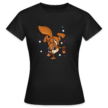 Squirrel Handstand - Women's T-Shirt - black - Front - AI Model Female 172 dark (172cm)
