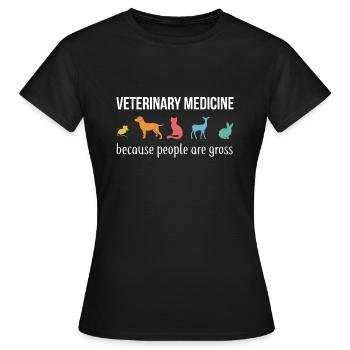 Médecine vétérinaire parce que les gens sont grossiers - T-shirt Femme - noir - Devant - AI Model Female 172 dark (172cm)