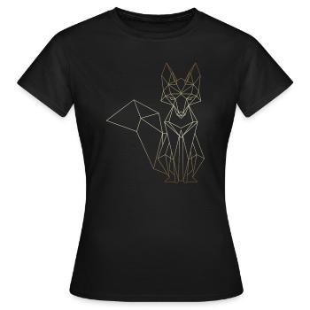 Goldener Fuchs Geometrisch.png - Frauen T-Shirt - Schwarz - Vorne - AI Model Female 172 dark (172cm)