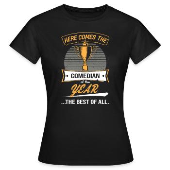Trophy Trophy for Comedians of the Year - Women's T-Shirt - black - Front - AI Model Female 172 dark (172cm)