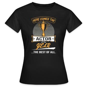 Trophée de l’acteur de l’année - T-shirt Femme - noir - Devant - AI Model Female 172 dark (172cm)