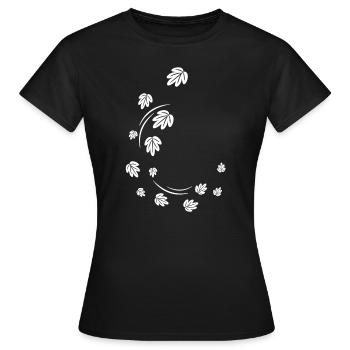 Herbstblätter im Wind - Frauen T-Shirt - Schwarz - Vorne - AI Model Female 172 dark (172cm)
