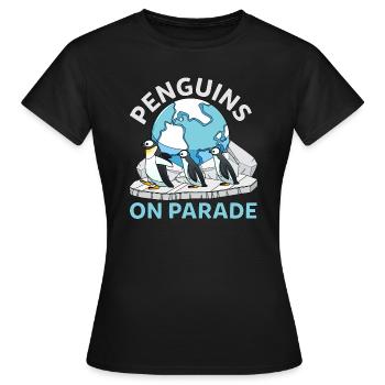Lustige Antarktis Pinguine Auf Parade Wildlife - Frauen T-Shirt - Schwarz - Vorne - AI Model Female 172 dark (172cm)