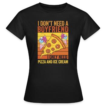 Pizza & Eis: Meine Wahren Lieben - Frauen T-Shirt - Schwarz - Vorne - AI Model Female 172 dark (172cm)