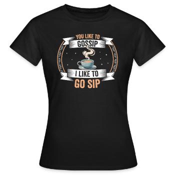 Tu applaudis, je sirote un café - T-shirt Femme - noir - Devant - AI Model Female 172 dark (172cm)