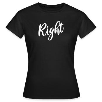 right richtig - Frauen T-Shirt - Schwarz - Vorne - AI Model Female 172 dark (172cm)
