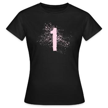 1 Eins - Frauen T-Shirt - Schwarz - Vorne - AI Model Female 172 dark (172cm)