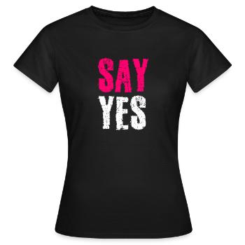 Dites oui demande en mariage - T-shirt Femme - noir - Devant - AI Model Female 172 dark (172cm)