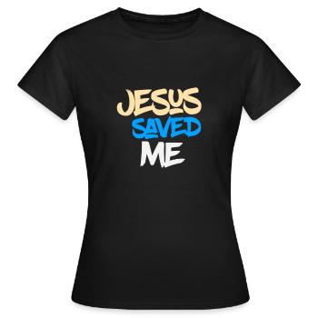 Jésus m'a sauvé / Jésus m'a sauvé - T-shirt Femme - noir - Devant - AI Model Female 172 dark (172cm)