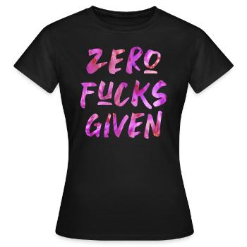 Zero Fucks Given - Women's T-Shirt - black - Front - AI Model Female 172 dark (172cm)