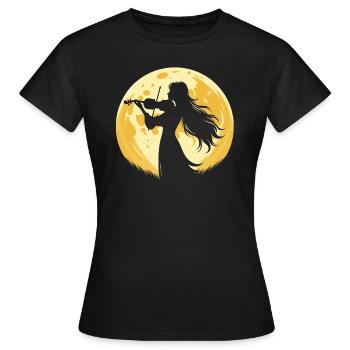 Violon pleine lune - T-shirt Femme - noir - Devant - AI Model Female 172 dark (172cm)