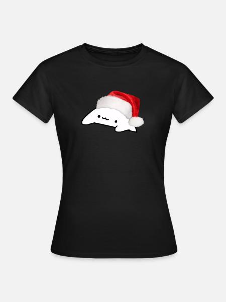 Bongo Cat Christmas Meme - Frauen T-Shirt - Schwarz