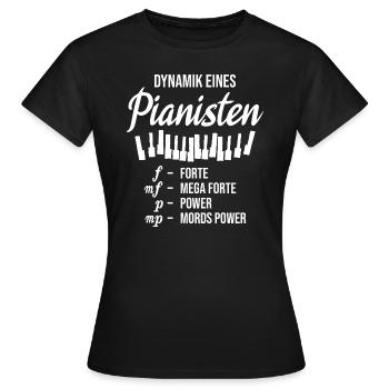 Pianist Klavier Dynamik eines Pianisten - Frauen T-Shirt - Schwarz - Vorne - AI Model Female 172 dark (172cm)