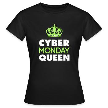 Cyber Monday Queen Buy Krone Fun Humor Joy - Women's T-Shirt - black - Front - AI Model Female 172 dark (172cm)