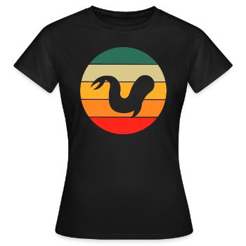Retro Beluga Wal - Frauen T-Shirt - Schwarz - Vorne - AI Model Female 172 dark (172cm)