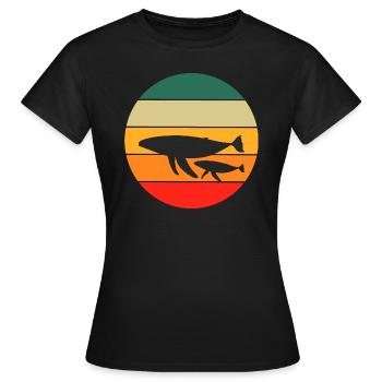 Rétro Épaulard Océan Animal Animal Mer Animal Cadeau Baleine - T-shirt Femme - noir - Devant - AI Model Female 172 dark (172cm)