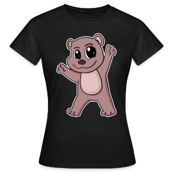 Ours Brun Ours Brun - T-shirt Femme - noir - Devant - AI Model Female 172 dark (172cm)