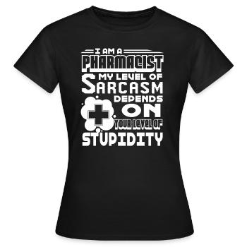 Pharmacist Pharmacist Level - Women's T-Shirt - black - Front - AI Model Female 172 dark (172cm)