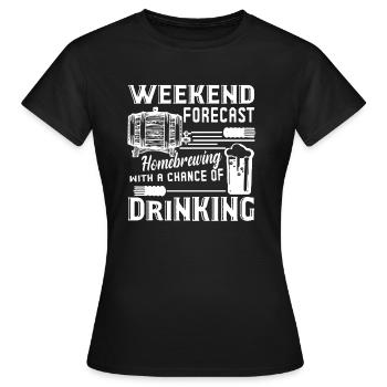 Homebrewing Weekend Forecast - Women's T-Shirt - black - Front - AI Model Female 172 dark (172cm)