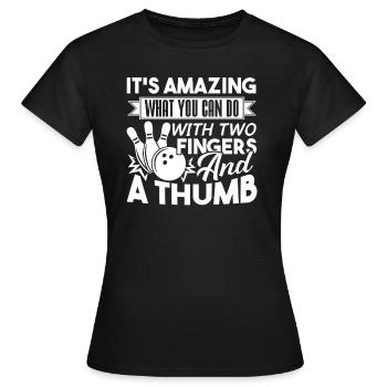 Bowling Is Amazing - Women's T-Shirt - black - Front - AI Model Female 172 dark (172cm)