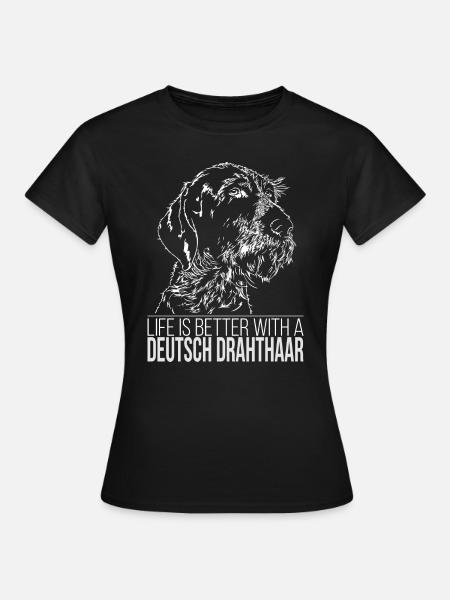 FRANÇAIS DRAHTHAAR Life is better Wilsigns Cadeau - T-shirt Femme - noir