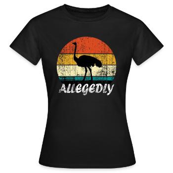 Rétro Vintage prétendument autruche - T-shirt Femme - noir - Devant - AI Model Female 172 dark (172cm)