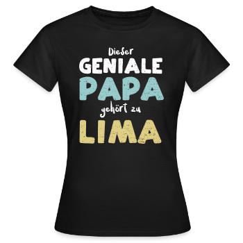 Dieser Geniale Papa Gehört Zu Lima - Frauen T-Shirt - Schwarz - Vorne - AI Model Female 172 dark (172cm)