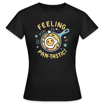 Jeu de mots sur les œufs au plat - T-shirt Femme - noir - Devant - AI Model Female 172 dark (172cm)