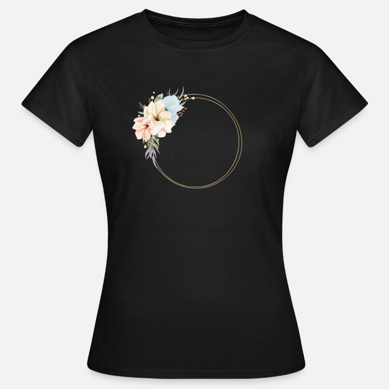 Modern Pastel flower circle customizable - Women's T-Shirt - black