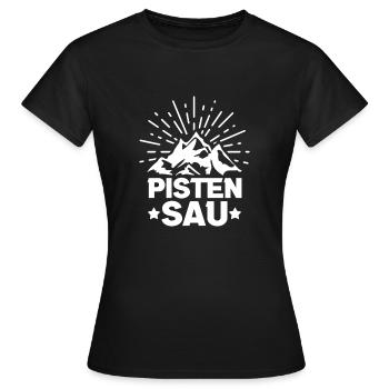 Pistensau - Frauen T-Shirt - Schwarz - Vorne - AI Model Female 172 dark (172cm)