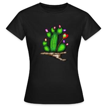 Kaktee - Frauen T-Shirt - Schwarz - Vorne - AI Model Female 172 dark (172cm)